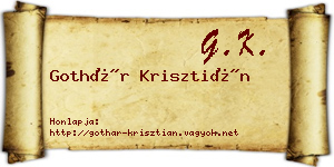 Gothár Krisztián névjegykártya