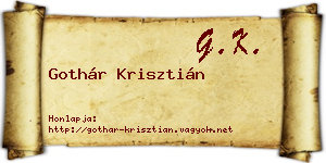 Gothár Krisztián névjegykártya